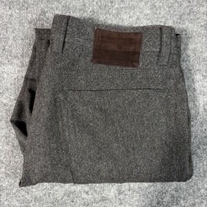 Hiltl Trousers Mens 36x32 Gray 100% Wool Textured Flat Front Designer Pants GUC